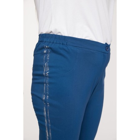 Female trousers, size 56, blue color-4
