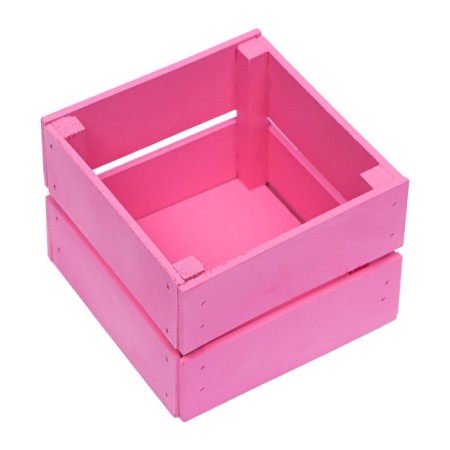 Kashpo wooden, two -strip, pink, 11 x 11 x 9 cm-2