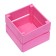 Kashpo wooden, two -strip, pink, 11 x 11 x 9 cm