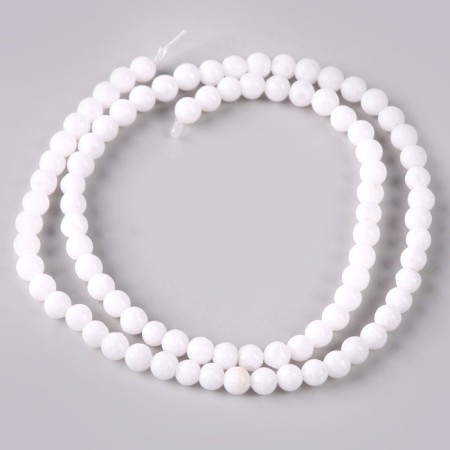 Beads made of natural stone "White Agat" set 90 pcs., Size 1 pc. - 4 mm-4