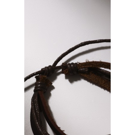 Bracelet Skin "mood" cat's eye, butterfly, brown color, d = 8 cm-1