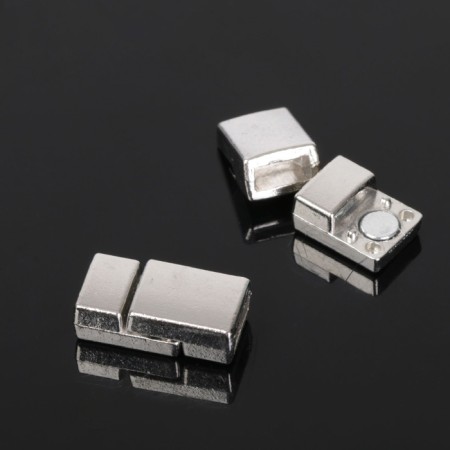 Magnetic lock lock for bracelet 5339, (set 2 pcs.), Silver color