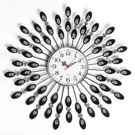 Watching clock, series: openwork, "peacock feathers", smooth move, d-48 cm, dial 14 cm