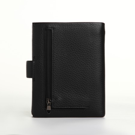 Male purse on the button, department for auto documents, black color-1
