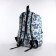 School backpack from textiles, 3 pockets, white/multi -colored color