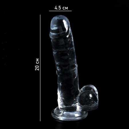Falloimitator Oka-Khpoki, realist, on a suction cup, gel, 20 x 4.5 cm, transparent-5