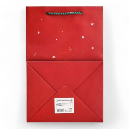 Laminated package, with the New Year window, 20 x 30 x 16 cm, red-1