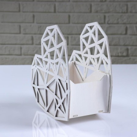 Kashpo wooden "Heytek Heart", white, 20 × 10 × 20 cm-1