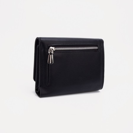 Women's wallet on magnets, black color-1