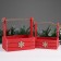 A set of Kashpo wooden 2 B1 "New Year. Snezhinka", (25x15x30; 21x12x23), pen Kanat, Red