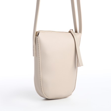 Bag Women's Cross-Bodi with a zipper, beige color-2