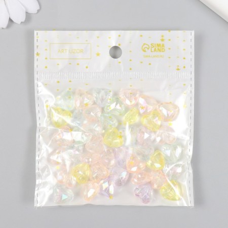 Beads for creativity plastic "Hearts with faces" set of 25 grams mix 1x1.2x0.6 cm-3
