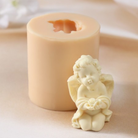 Silicone Mold "Angel with Rose" silicone 6x4x4.5 cm