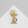 Brooch "Snake in Heraldry" wriggling, green color in gold