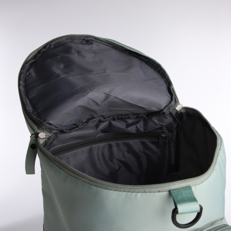 A backpack-samka with a zipper, 4 outer pockets, shoe compartment, green color-5