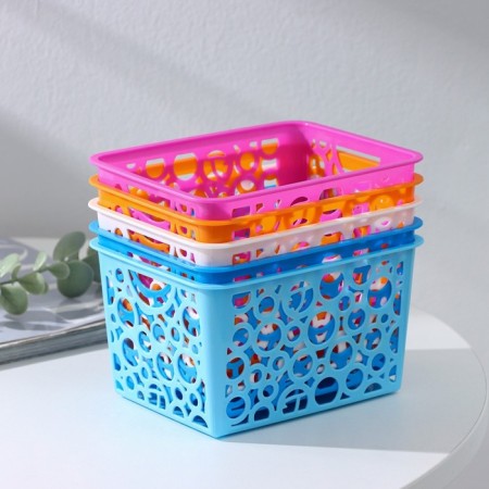 Basket for storage of the share "circles", plastic, 11.5 × 14 × 8 cm, color mix-4