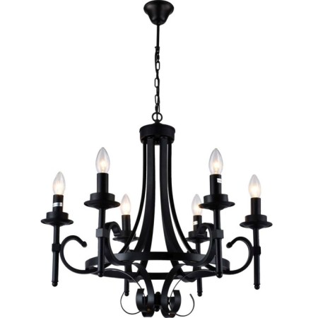 Suspended chandelier Montare 6xe14 40W, size 62x62x73-131 cm, black color black-1