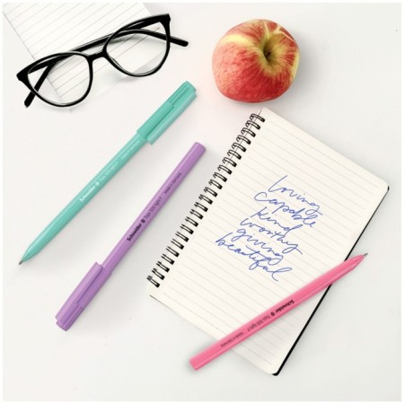 Ballic handle Schneider Tops 505 F, node 0.8 mm, blue ink, case pastel mix-12
