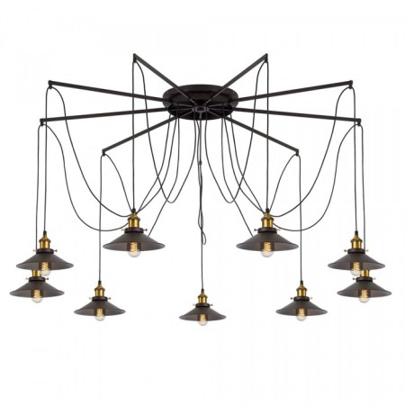 Suspended Citilux “Edison” CL451291, 150x150x235 cm, 9x75W, e27, black color-7