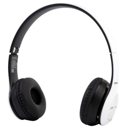 Headphones Ergolux ELX-BTHP01-C01, wireless, invoices, microphone, 250mach, FM, white