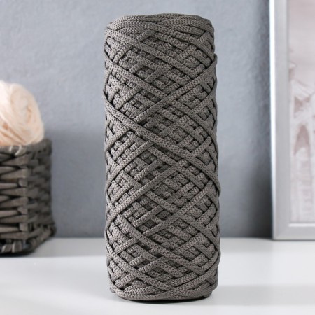 Knitting cord 100% polyester, width 3 mm 100m (gray)-4