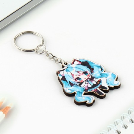 Keychain for keys with the icon "Blue characters", anime-7