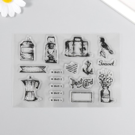 Stamp for creativity Silicon "Elements of Travel" 16x11 cm