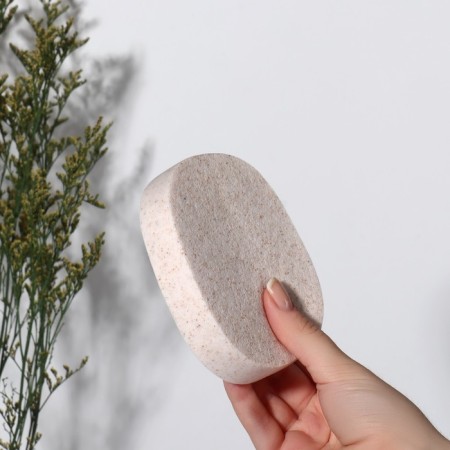 Washing sponge "Waste", 11 × 8.7 × 2 cm, beige color-1
