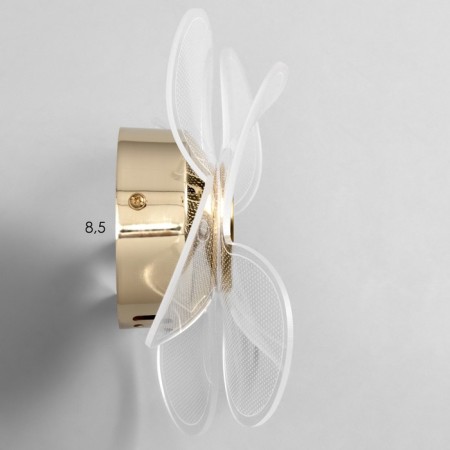 Bra "flower" Led 3000k gold 20x20x10cm-5