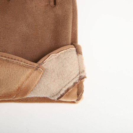 Gloves are female, dimensionless, without insulation, beige color-3