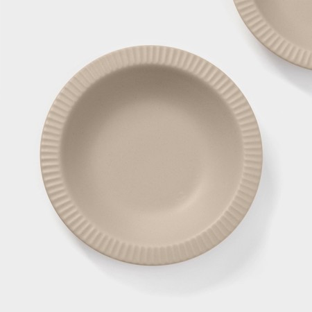 Magistro jarwah lausanne plates, 550 ml, 21.3 × 4 cm, deep, set 2 pcs, porcelain, beige-3