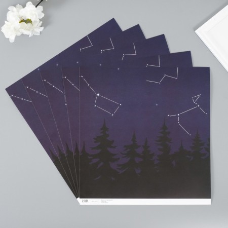Scrapbooking paper "Trust the stars" density 180 grams set 5 pcs 30.5x32 cm-1
