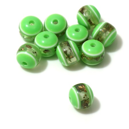 Busina "Rondel" inclusive, 1 × 1 × 0.8 cm, (set 10 pcs.), Green color-1
