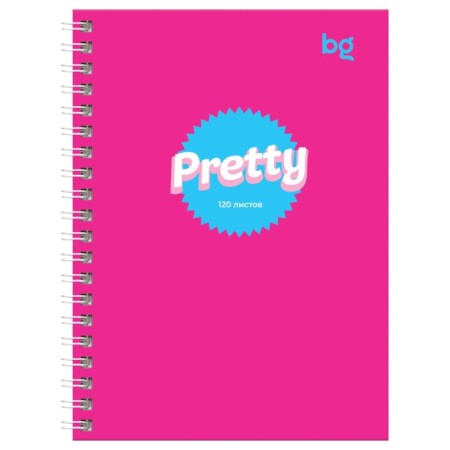 Notebook A6, 120 sheets in a cage on the crest "Barbie Style", a solid cover, matte lamination, selective varnish, mix-3
