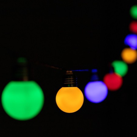 Garland “thread” 2.7 m with nozzles “White Balls”, IP44, Dark Thread, 10 LED, glow of multi, 8 modes, solar battery-3