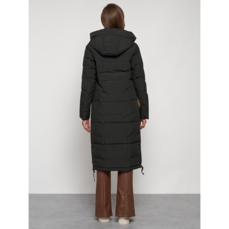 Coat insulated winter female, size 54, dark green color-7