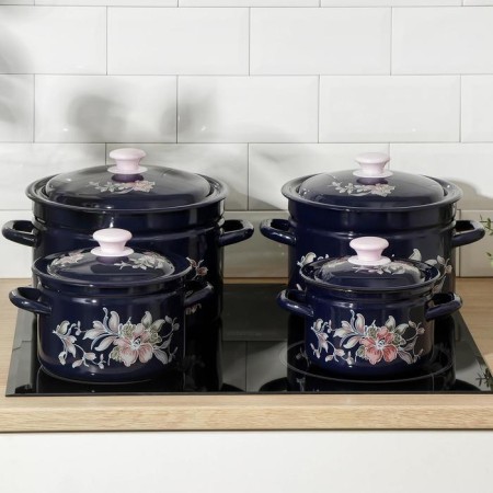 Set of pots "Alice", 4 subjects: 2 l, 3 l, 6 l, 8 l, enameled covers, induction-3