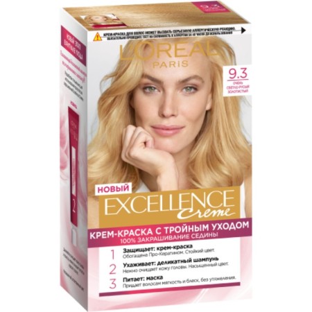 Hair Cream L’Oreal Excellence Creme, tone 9.3 Very light blond golden