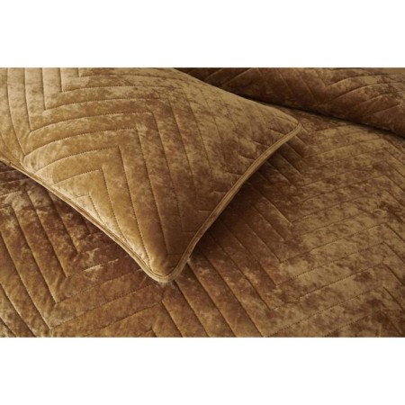 A set with a blanket "Fernand", size 240x260 cm, 50x70 cm - 2 pcs, mustard color-5