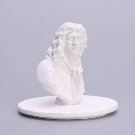 Candle in concrete Aromatic "Moliere", Chinese tea, 13x7 cm, soy wax, 160 g-7