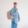 The backpack of the city Textura from eco -leather on lightning, external pocket, beige color