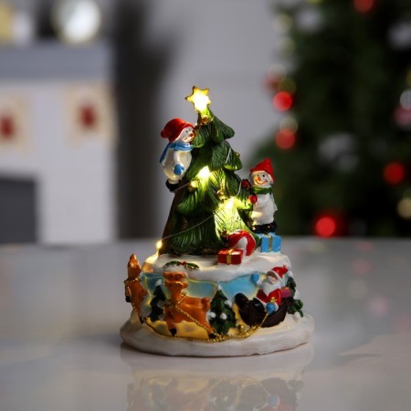 LED figure "Christmas tree" 10 × 15 × 10 cm, polystone, batteries AAAX2 (not in the kit), glow warm white