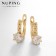 Earrings with rhinestones Xuping courage, white color in gold