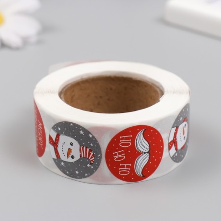 Stick Paper "Snowman and Snowflakes" d = 2.5 cm 500 pcs in the roll-3