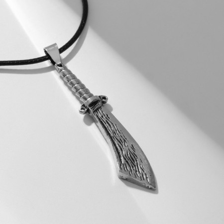 Piece of the male "ax" blade, color black silver on a black lace, 50 cm