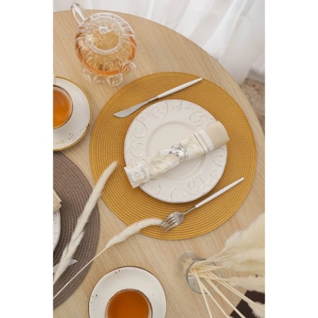 Set of serving napkins on the table "loft", 4 pcs, d = 38 cm, sand color-7