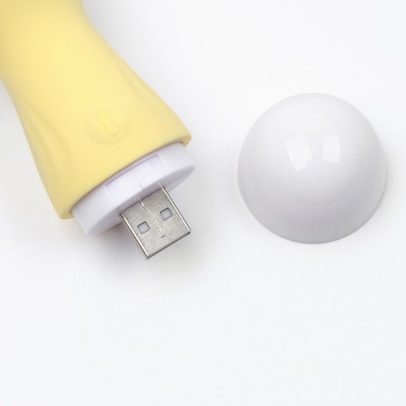 Contactly vacuum-wavy stimulator of the clitoris Lilo, ZU USB, silicone, yellow-5