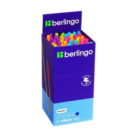 Ballpoint handle Berlingo Tribase Neon 0.7, blue, MIX Corps 265896-5