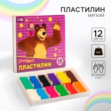 Plasticine Masha and the bear, 12 colors, 180 g