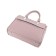 Bag women, genuine leather, pink 30x9x23 cm